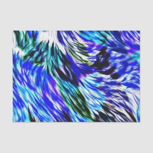 Blue Green White Paars Tie Dye Abstract Patroon Tissuepapier (Voorkant)