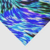 Blue Green White Paars Tie Dye Abstract Patroon Tissuepapier (Detail)