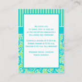 Blue Green White Stripe Damask Enclosure Kaart (Achterkant)