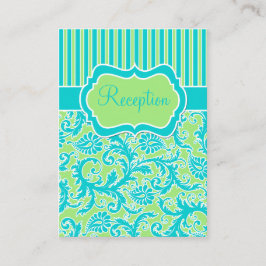 Blue Green White Stripe Damask Enclosure Kaart