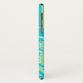 Blue, Green, White Striped Damask iPhone X Hoesje (Achterkant/links)