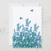 Blue Green Wild Flowers Bijen Weddenschap #2 Kaart (Achterkant)