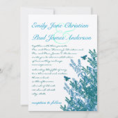 Blue Green Wildflower bijen Weddenschap Kaart (Voorkant)