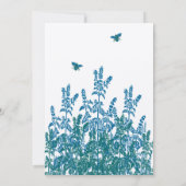 Blue Green Wildflower bijen Weddenschap Kaart (Achterkant)