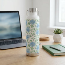 Blue Green Wildflower Watercolor