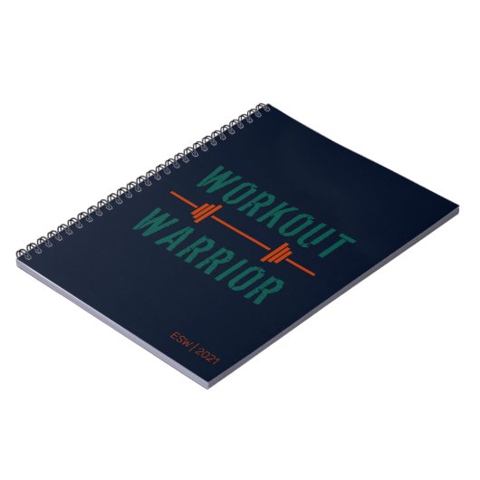 Blue Green Workout Warrior Fitness Journal Notitieboek (Linkerzijde)