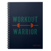 Blue Green Workout Warrior Fitness Journal Notitieboek (Voorkant)