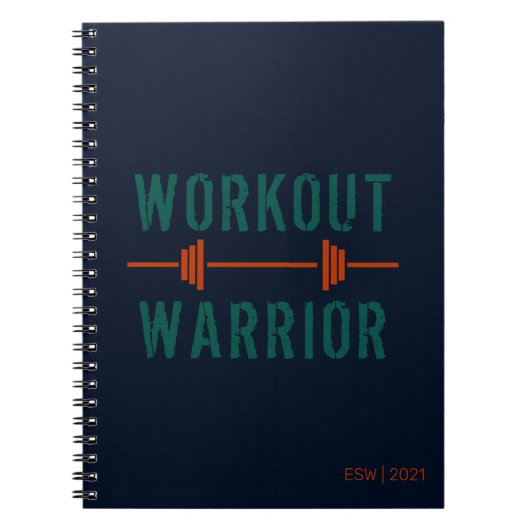 Blue Green Workout Warrior Fitness Journal Notitieboek (Voorkant)