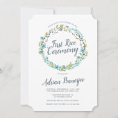 Blue Green Wreath First Rice Ceremony Kaart (Voorkant)