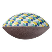 Blue Green Yellow Abstract Geometric Pattern American Football (Gedraaid 270)
