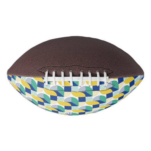 Blue Green Yellow Abstract Geometric Pattern American Football (Voorkant)