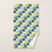 Blue Green Yellow Abstract Geometric Pattern Bad Handdoek (Handdoek)