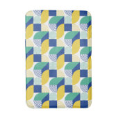 Blue Green Yellow Abstract Geometric Pattern Badmat (Voorkant Verticaal)