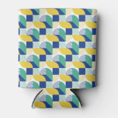 Blue Green Yellow Abstract Geometric Pattern Blikjeskoeler (Voorkant)