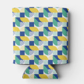 Blue Green Yellow Abstract Geometric Pattern Blikjeskoeler (Achterkant)