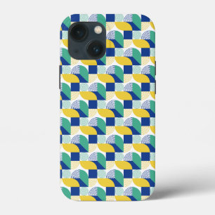 Blue Green Yellow Abstract Geometric Pattern Case-Mate iPhone Case