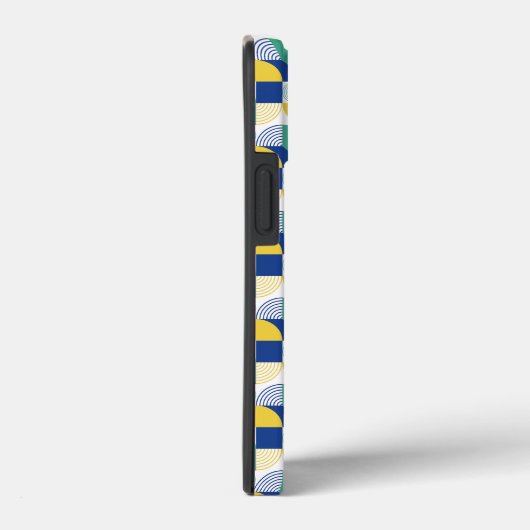 Blue Green Yellow Abstract Geometric Pattern Case-Mate iPhone Case (Achterkant / Rechts)