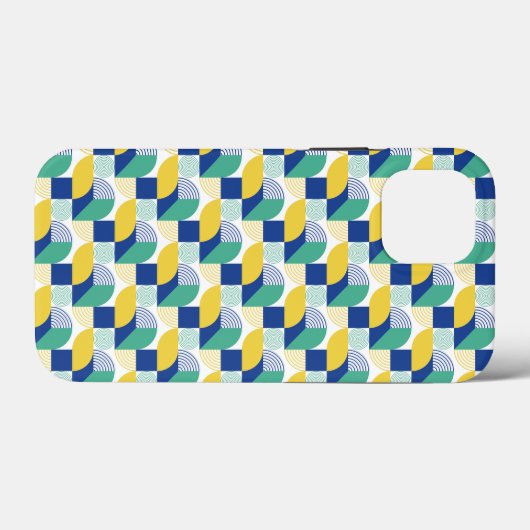 Blue Green Yellow Abstract Geometric Pattern Case-Mate iPhone Case (Achterkant (horizontaal))