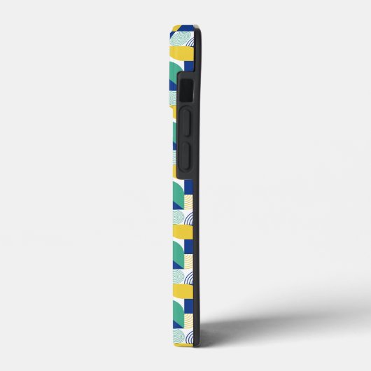 Blue Green Yellow Abstract Geometric Pattern Case-Mate iPhone Case (Achterkant / Links)