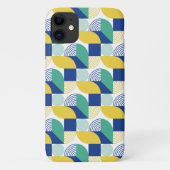 Blue Green Yellow Abstract Geometric Pattern Case-Mate iPhone Case (Achterkant)
