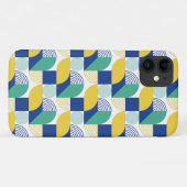 Blue Green Yellow Abstract Geometric Pattern Case-Mate iPhone Case (Achterkant (horizontaal))