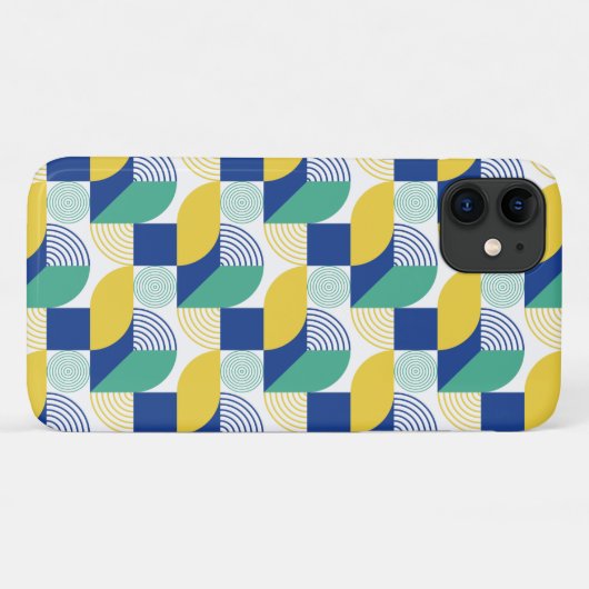Blue Green Yellow Abstract Geometric Pattern Case-Mate iPhone Case (Achterkant (horizontaal))