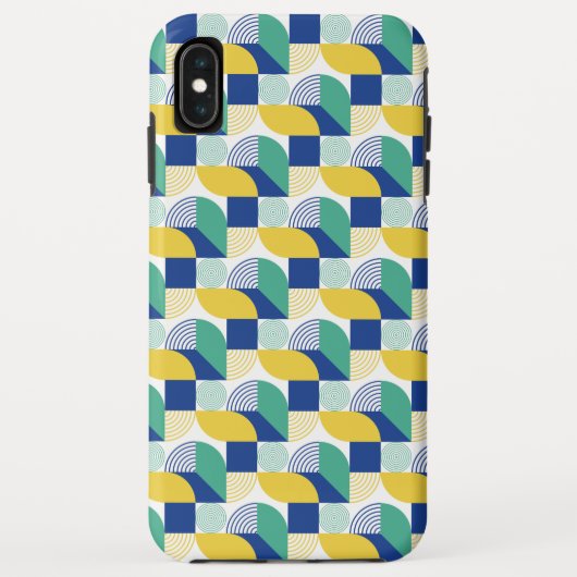 Blue Green Yellow Abstract Geometric Pattern Case-Mate iPhone Case (Achterkant)