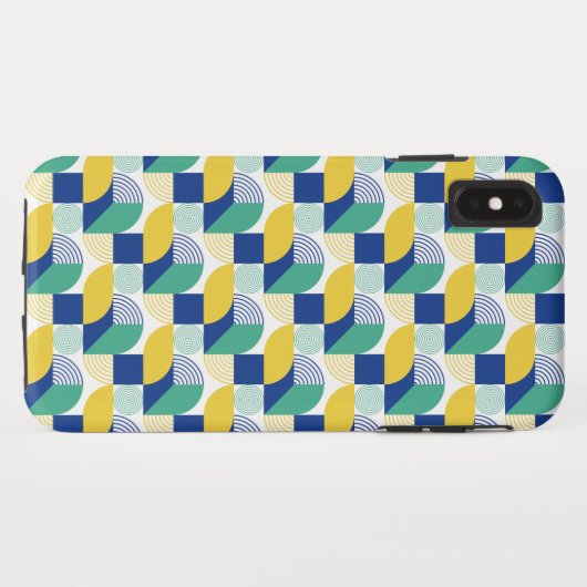 Blue Green Yellow Abstract Geometric Pattern Case-Mate iPhone Case (Achterkant (horizontaal))
