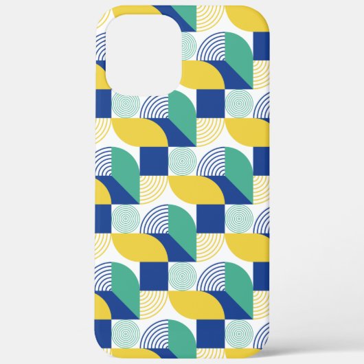 Blue Green Yellow Abstract Geometric Pattern Case-Mate iPhone Case (Achterkant)