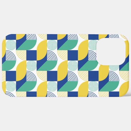 Blue Green Yellow Abstract Geometric Pattern Case-Mate iPhone Case (Achterkant / Rechts)