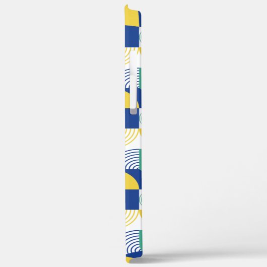 Blue Green Yellow Abstract Geometric Pattern Case-Mate iPhone Case (Achterkant / Links)
