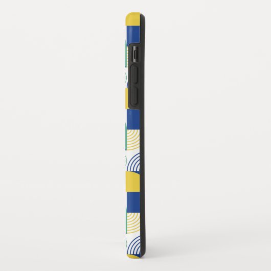 Blue Green Yellow Abstract Geometric Pattern Case-Mate iPhone Case (Achterkant/links)
