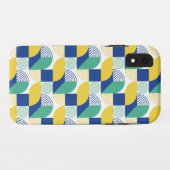 Blue Green Yellow Abstract Geometric Pattern Case-Mate iPhone Case (Achterkant (horizontaal))