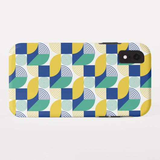 Blue Green Yellow Abstract Geometric Pattern Case-Mate iPhone Case (Achterkant (horizontaal))