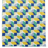 Blue Green Yellow Abstract Geometric Pattern Douchegordijn (Voorkant)