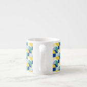 Blue Green Yellow Abstract Geometric Pattern Espresso Kop (Achterkant)