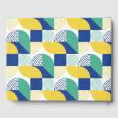 Blue Green Yellow Abstract Geometric Pattern Gastenboek (Achterkant)