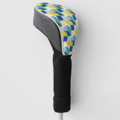 Blue Green Yellow Abstract Geometric Pattern Golfheadcover (Schuin)