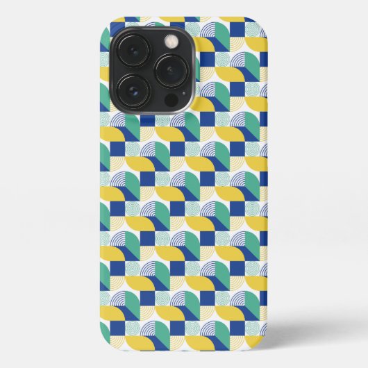 Blue Green Yellow Abstract Geometric Pattern iPhone Hoesje (Achterkant)