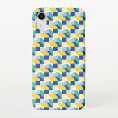 Blue Green Yellow Abstract Geometric Pattern iPhone Hoesje (Achterkant)
