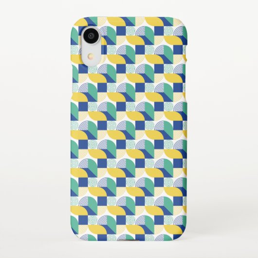 Blue Green Yellow Abstract Geometric Pattern iPhone Hoesje (Achterkant)