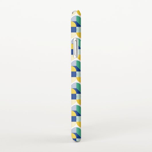 Blue Green Yellow Abstract Geometric Pattern iPhone Hoesje (Rechterkant)
