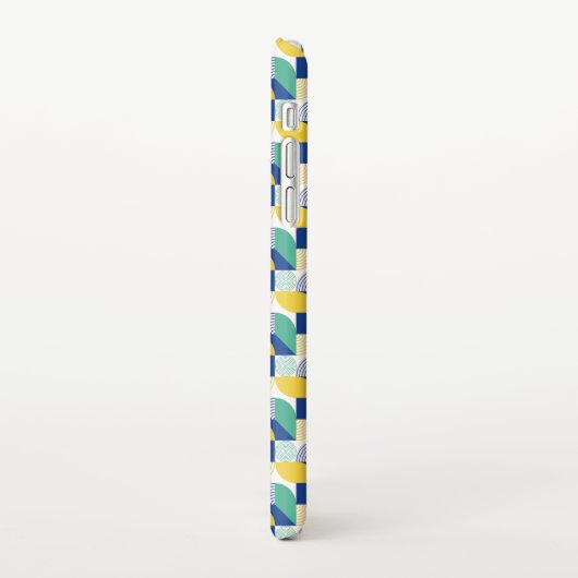 Blue Green Yellow Abstract Geometric Pattern iPhone Hoesje (Linkerkant)