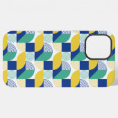 Blue Green Yellow Abstract Geometric Pattern iPhone Hoesje (Achterkant horizontaal)