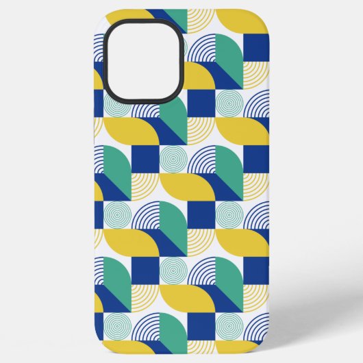 Blue Green Yellow Abstract Geometric Pattern iPhone Hoesje (Achterkant)