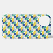 Blue Green Yellow Abstract Geometric Pattern iPhone Hoesje (Achterkant horizontaal)