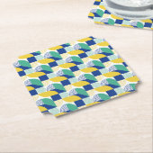 Blue Green Yellow Abstract Geometric Pattern Kartonnen Onderzetters (Gekanteld)