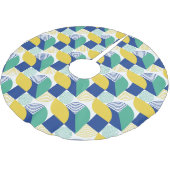 Blue Green Yellow Abstract Geometric Pattern Kerstboom Rok (Gekanteld)