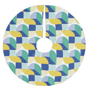 Blue Green Yellow Abstract Geometric Pattern Kerstboom Rok