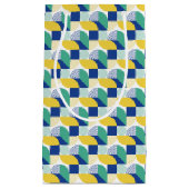 Blue Green Yellow Abstract Geometric Pattern Klein Cadeauzakje (Voorkant)
